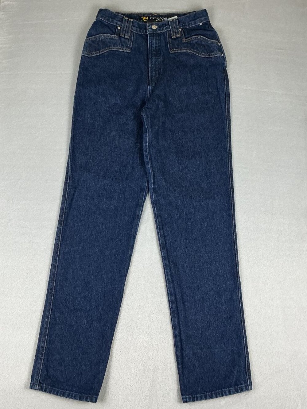 Rockies Women's Slim Fit Blue Denim Jeans Size 29 Y2K Straight Leg 100% Cotton.